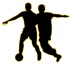 Opaque image of soccer players fighting for control of a ball